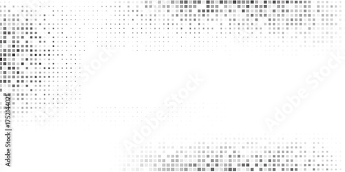 Modern mesh rectangle wave halftone gradient background. Faded grit noise texture. White and black sand vector abstract modern