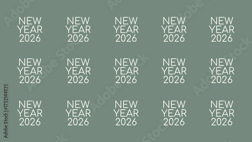 Pattern on the background with the inscription New Year 2026. 