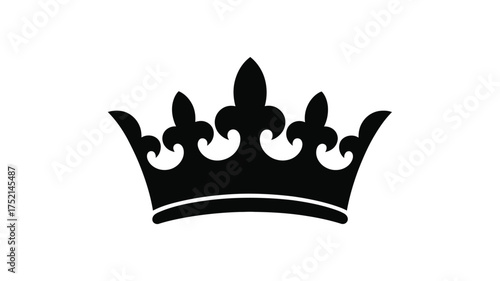 Classic black silhouette of a royal crown symbolizing power and royalty
