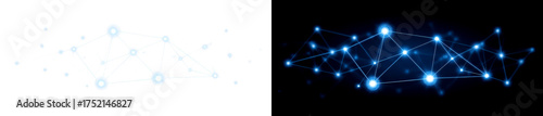 Abstract of Connected Tech Nodes in Stylized Design Display on Transparent and Black Background, cutout, png