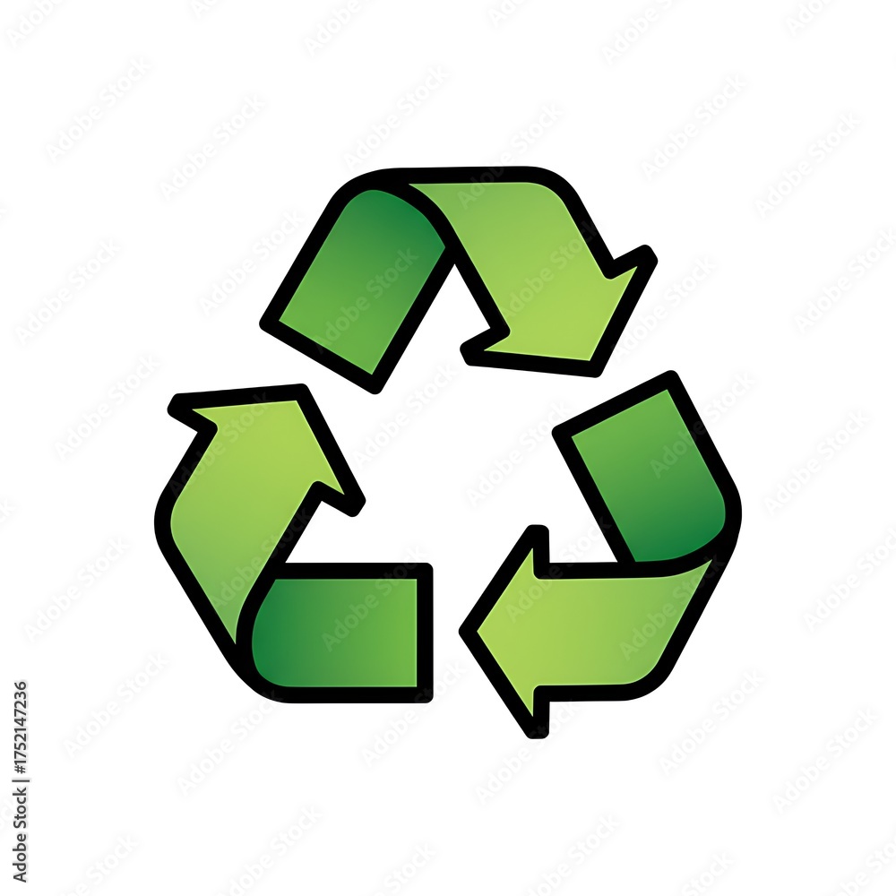 Obraz premium Flat vector illustration recycle symbol