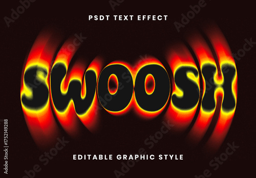 Black And Orange Spin Blur Text Effect Motion Distort Font