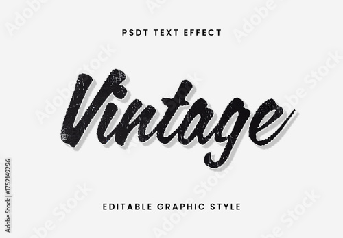 Black Vintage Grunge Text Effect Script Retro Distressed Font