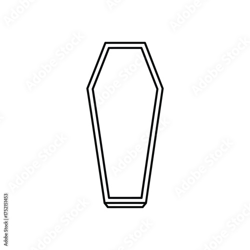 Simple coffin outline silhouette