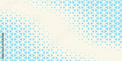 Abstract Vector Background Geometric Technology Retro Wave Texture Halftone Blue Triangles. Seamless in One Direction. Option with Short Fade Out Effect.