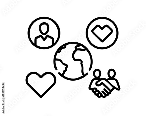 Global collaboration and human connection icon