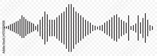 Sound wave set, Black sound waves and audio frequencies, Sound wave, audio wave icons, Set of radio wave icons, Sound wave icon thin line outline set. EPS 10.