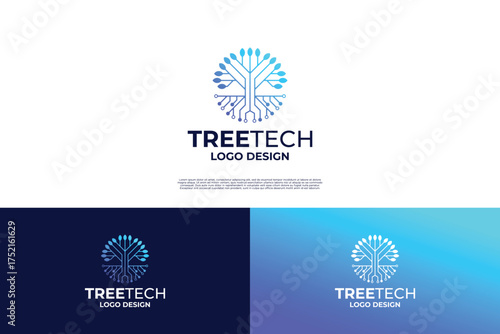 tree technologies logo design template