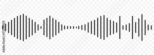 Sound wave set, Black sound waves and audio frequencies, Sound wave, audio wave icons, Set of radio wave icons, Sound wave icon thin line outline set. EPS 10.