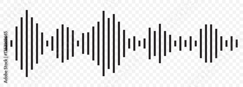 Sound wave set, Black sound waves and audio frequencies, Sound wave, audio wave icons, Set of radio wave icons, Sound wave icon thin line outline set. EPS 10.