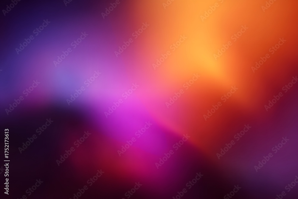 Obraz premium Abstract gradient background with purple pink orange and black color blending for modern design use