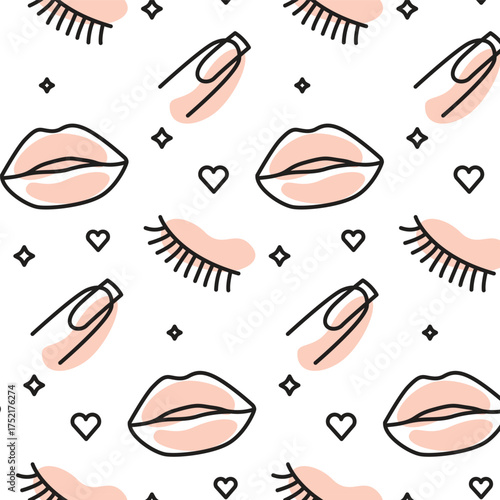 Beauty pattern line makeup eyelash extensions and pattern line