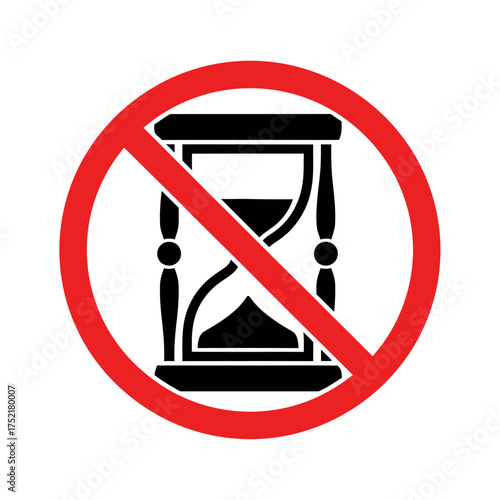No time symbol hourglass icon represents urgency and restrictions clearly vector