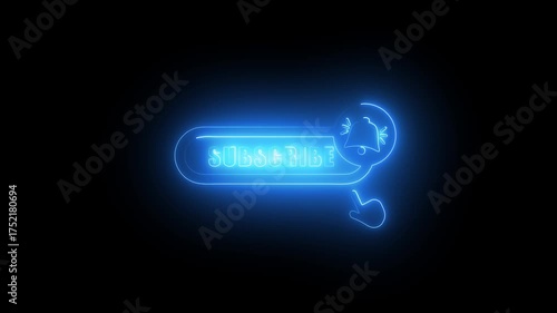 glowing line subscribe button  bell icon animation video. 