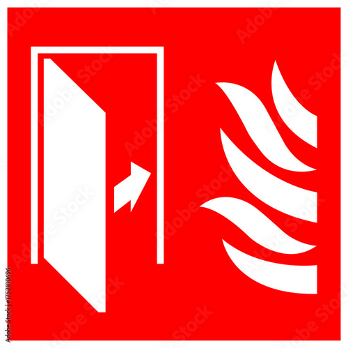 Fire Protection Door Symbol Sign ,Vector Illustration, Isolate On White Background Label .EPS10