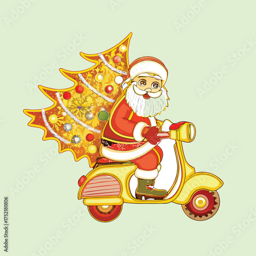 santa on scooter