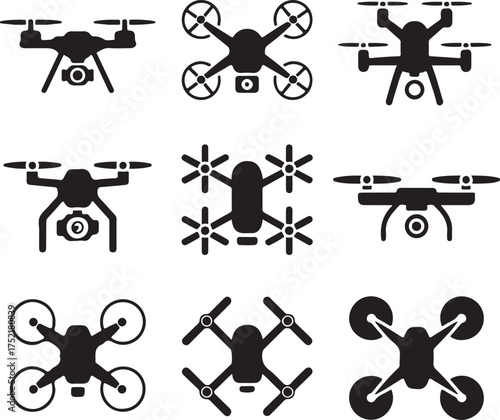 Aerial Drone Collection with Various Designs for Modern Surveillance Technology