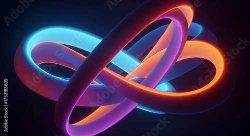 Fototapeta Naklejka Na Ścianę i Meble -  Abstract glowing neon rings background wallpaper design for modern technology and futuristic concept art