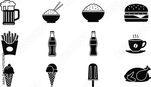 Food and Drink Icon Set silhouette