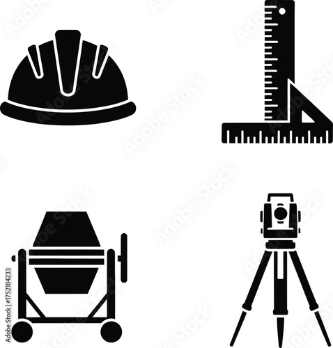 Construction Icon Set Silhouette