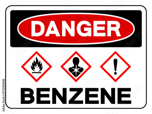 Benzene Symbol Sign, Vector Illustration, Isolate On White Background, Label.EPS10