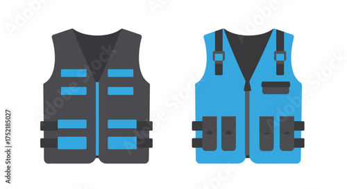 Two life vests shown in different colors ready for water safety