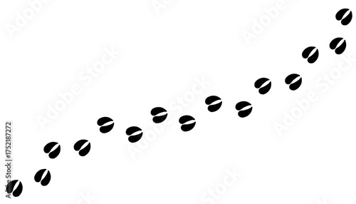 Сow trail, bull tracks footprints, path isolated, paw print, animal tracks