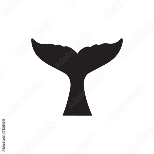 Whale tail icon silhouette vector flat illustration design on white back ground
