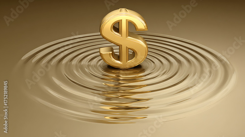 Bull market trends in finance economic insights golden dollar symbol ripple effect business environment financial growth