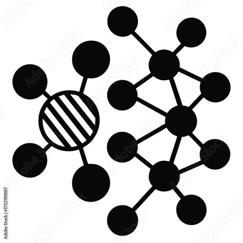 Network Communication Abstract Illustration with Striped Element Connectivity Concept