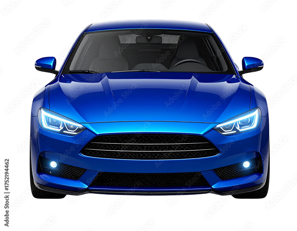 Naklejka premium Premium Blue Sports Car Front View PNG