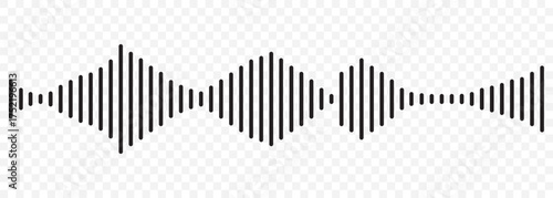 Set of radio Wave icon. Monochrome simple sound wave on transparent background. Vector sound wave icon. Music player sound bar. Record interface. Equalizer icon with soundwave line. used for mobile.