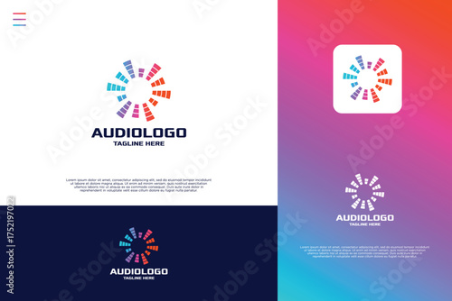 Audio music wave logo design