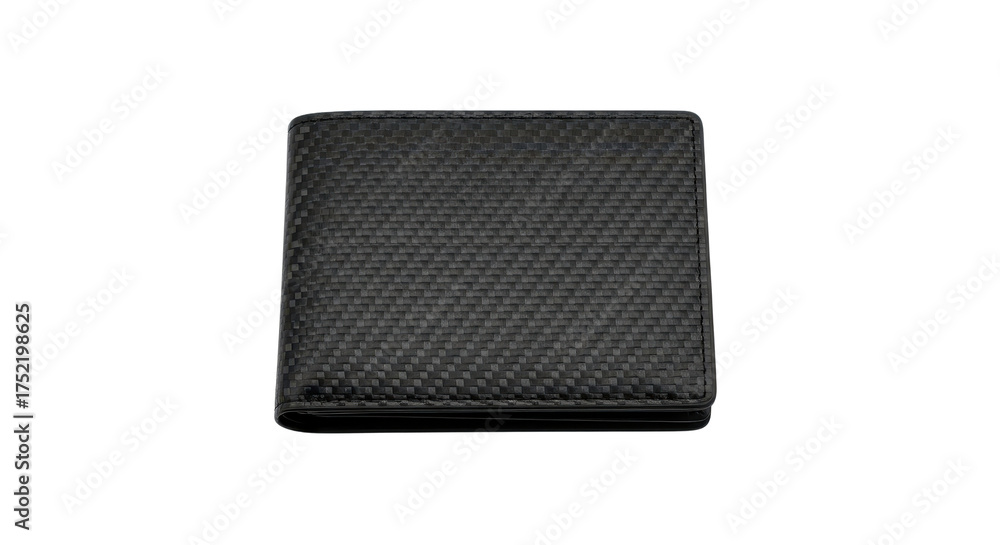 Fototapeta premium Black carbon fiber wallet for financial security isolated PNG with Transparent Background