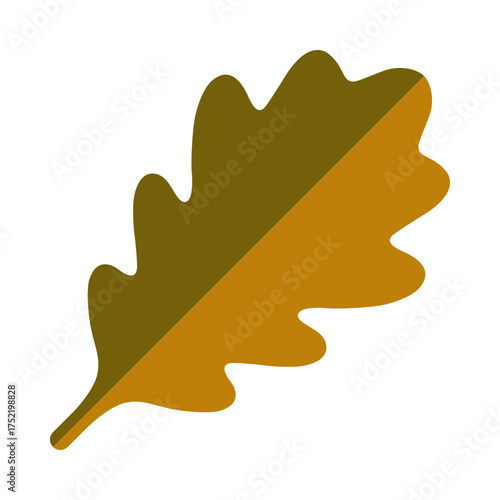 Split Golden Brown Oak Leaf Icon