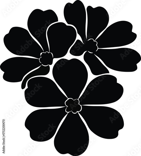 Floral abstract black flower design minimal style
