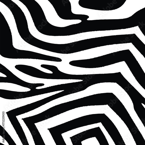 Zebra animal print pattern black and white