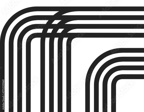 Curved line grid pattern black and white