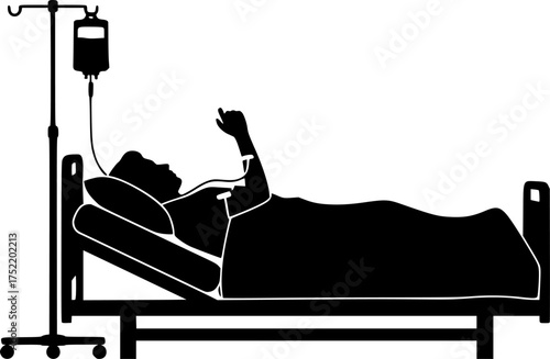 a person lying on a hospital
