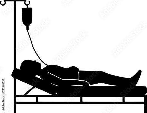 a person lying on a hospital