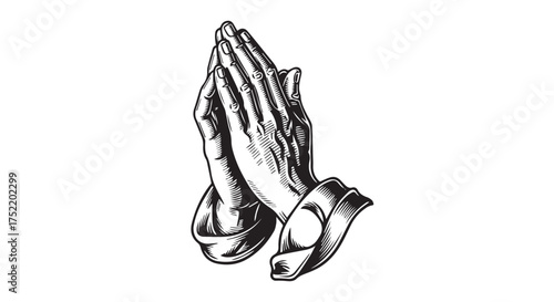 Praying hands icon isolated on transparent background