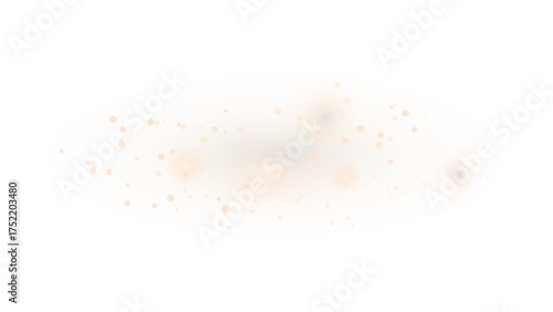 Sparkling gold dust particles burst. Shimmering bokeh effect on transparent background. Golden abstract lighting effect. Defocused blurred light.