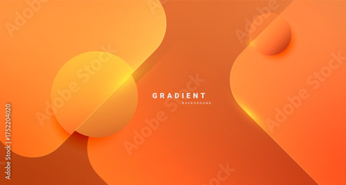 Modern orange gradient abstract background with geometric shapes