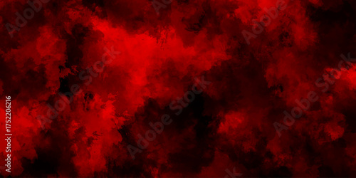 Dark red powder explosion cloud on black background. Abstract red and black grunge texture smoke. smoke fog misty texture overlay on dark black. paranormal red mystic smoke, clouds for movie.