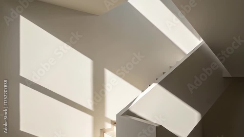 Abstract Staircase: Dynamic Light and Shadow Play on Modern Architecture