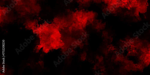Dark red powder explosion cloud on black background. Abstract red and black grunge texture smoke. smoke fog misty texture overlay on dark black. paranormal red mystic smoke, clouds for movie.