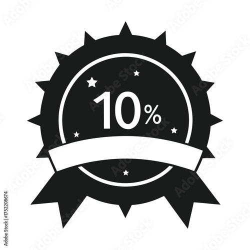 10 Percent Discount Tag | Sale Offer Vector Silhouette Design