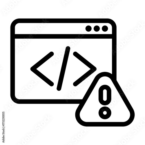 Coding Error Icon Isolated on Transparent Background. Programming and Software Development Vector Illustration for Web, App, and Technology Design