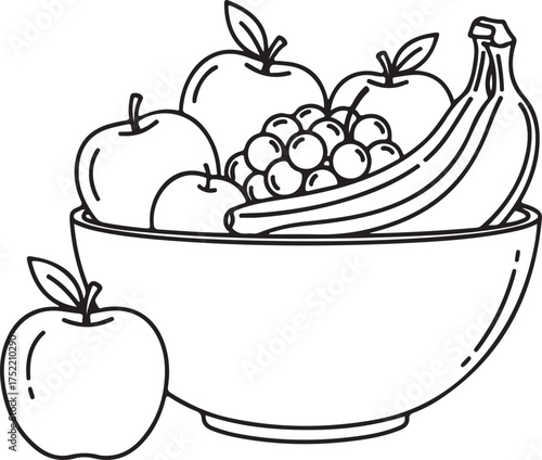 vector illustration of a basket of apples