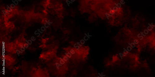 Dark red powder explosion cloud on black background. Abstract red and black grunge texture smoke. smoke fog misty texture overlay on dark black. paranormal red mystic smoke, clouds for movie.